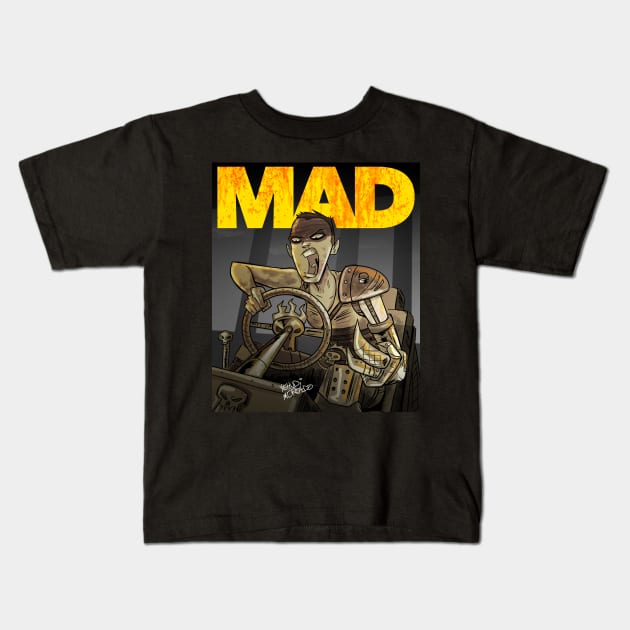 Mad Driver Kids T-Shirt by supermercadocomics
